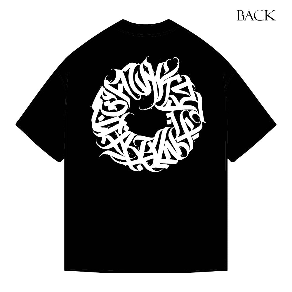 Camiseta Oversized Negra LETTERING ABSTRACT Subleink